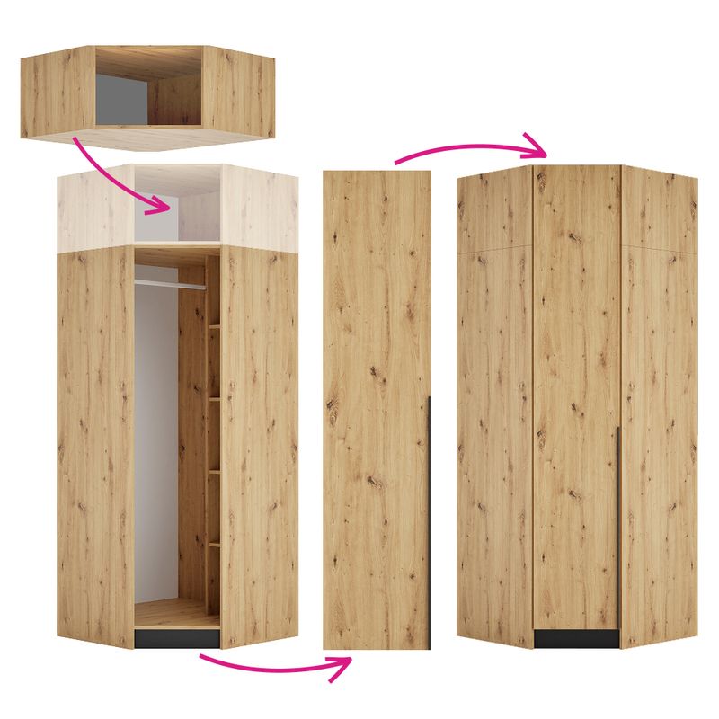 Casa si Gradina - Mobilier - Dulapuri si sifoniere - Dulapuri - Corp extensie de colt, stejar artisan, KREO - Infinity.ro