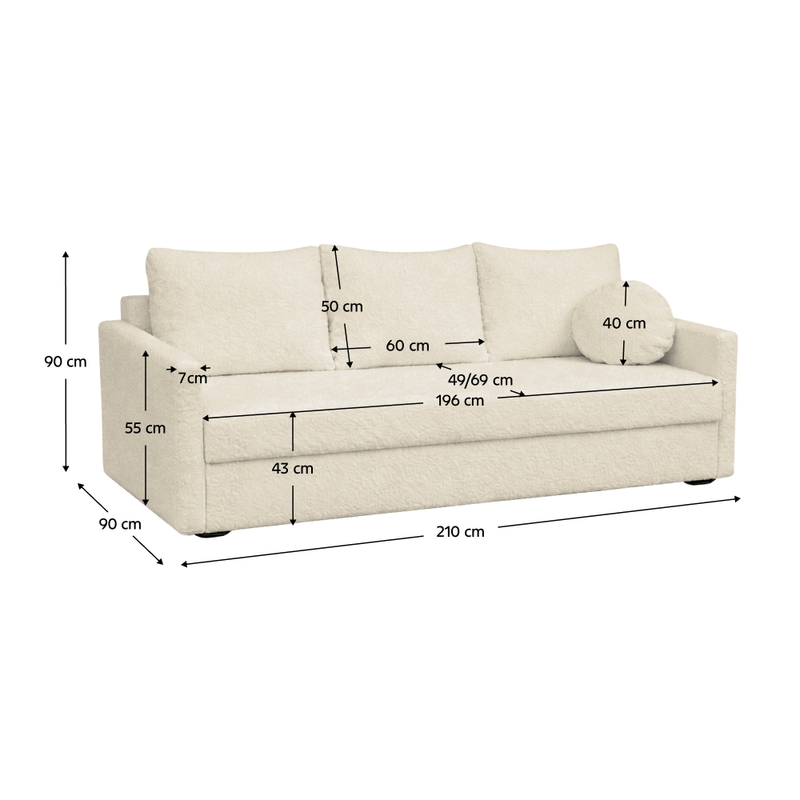 Casa si Gradina - Mobilier - Canapele si coltare - Canapele - Canapea extensibila, crem, ZERUS - Infinity.ro