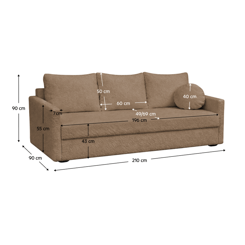 Casa si Gradina - Mobilier - Canapele si coltare - Canapele - Canapea extensibila, maro, ZERUS - Infinity.ro