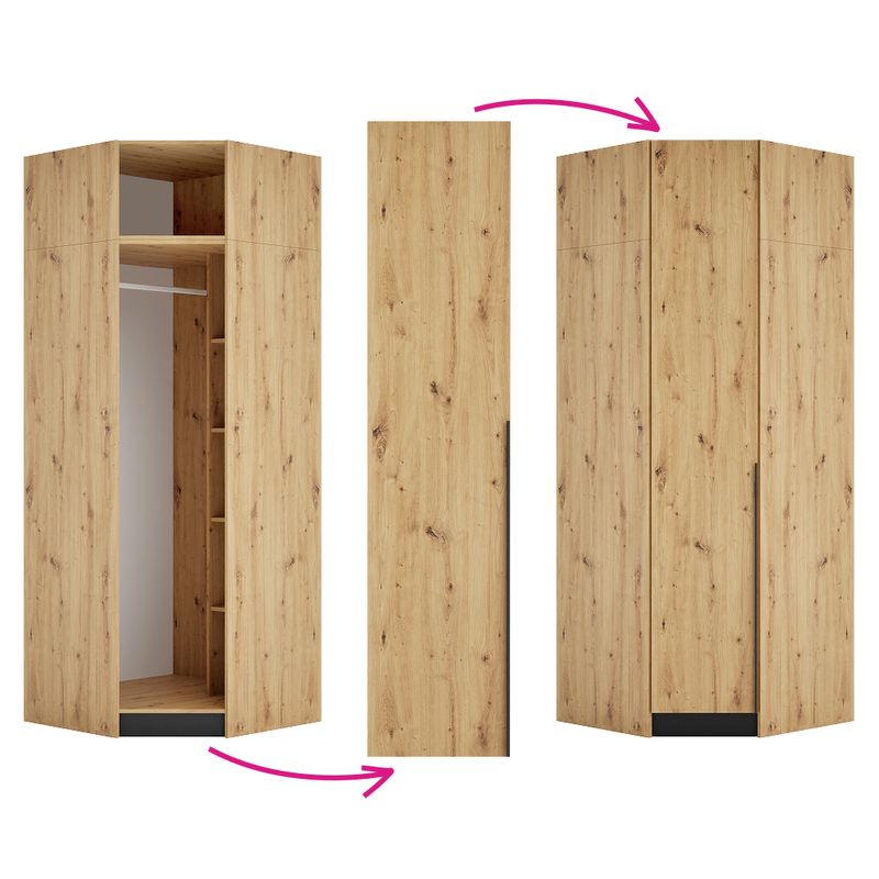 Casa si Gradina - Mobilier - Feronerie si accesorii mobila - Usa inalta de colt, stejar artisan, KREO - Infinity.ro
