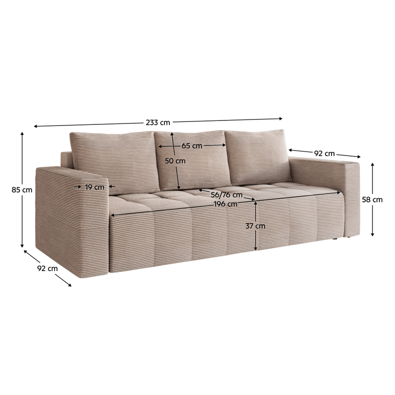 Casa si Gradina - Mobilier - Canapele si coltare - Canapele - Canapea extensibila, bej Taupe, LEONY - Infinity.ro