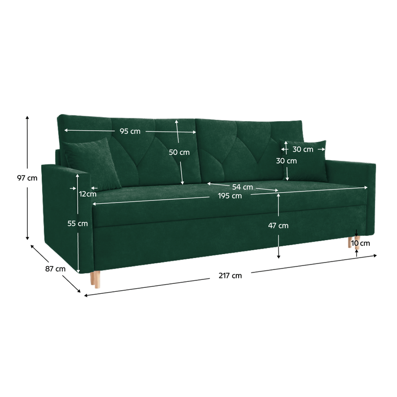 Casa si Gradina - Mobilier - Canapele si coltare - Canapele - Canapea extensibila, verde, VALEN - Infinity.ro