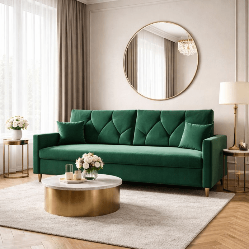 Casa si Gradina - Mobilier - Canapele si coltare - Canapele - Canapea extensibila, verde, VALEN - Infinity.ro