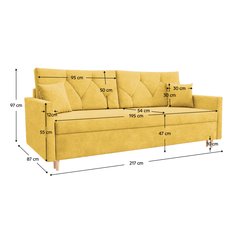 Casa si Gradina - Mobilier - Canapele si coltare - Canapele - Canapea extensibila, galben, VALEN - Infinity.ro