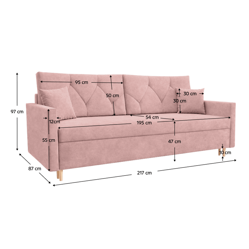 Casa si Gradina - Mobilier - Canapele si coltare - Canapele - Canapea extensibila, roz, VALEN - Infinity.ro