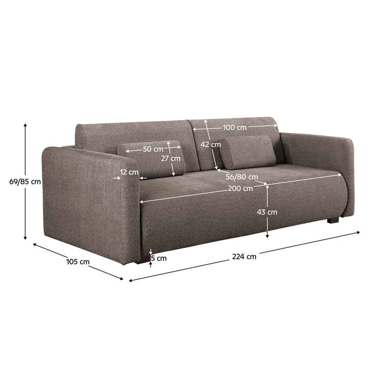 Casa si Gradina - Mobilier - Canapele si coltare - Canapele - Canapea extensibila, maro, ALIBA - Infinity.ro