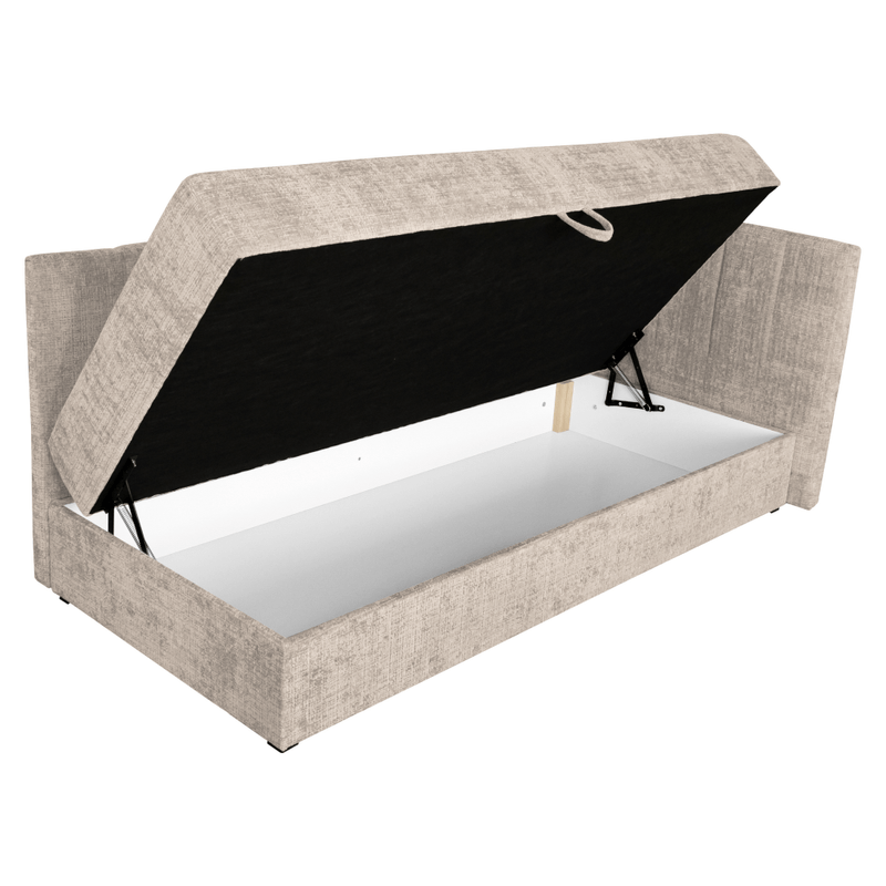 Casa si Gradina - Mobilier - Paturi si accesorii - Paturi - Pat de zi cu spatiu de depozitare, 90x200, bej, LUIZA - Infinity.ro