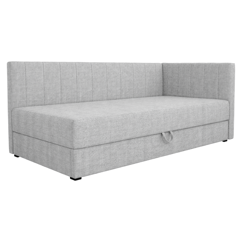 Casa si Gradina - Mobilier - Paturi si accesorii - Paturi - Pat de zi cu spatiu de depozitare, 90x200, gri deschis, LUIZA - Infinity.ro