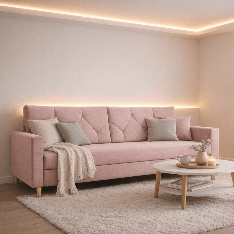 Casa si Gradina - Mobilier - Canapele si coltare - Canapele - Canapea extensibila, roz, VALEN - Infinity.ro