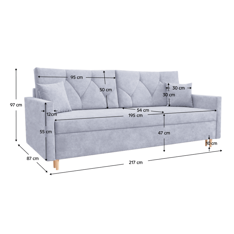 Casa si Gradina - Mobilier - Canapele si coltare - Canapele - Canapea extensibila, gri deschis, VALEN - Infinity.ro