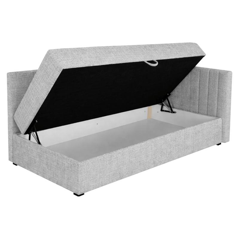 Casa si Gradina - Mobilier - Paturi si accesorii - Paturi - Pat de zi cu spatiu de depozitare, 90x200, gri deschis, LUIZA - Infinity.ro