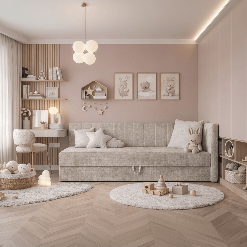 Casa si Gradina - Mobilier - Paturi si accesorii - Paturi - Pat de zi cu spatiu de depozitare, 90x200, bej, LUIZA - Infinity.ro