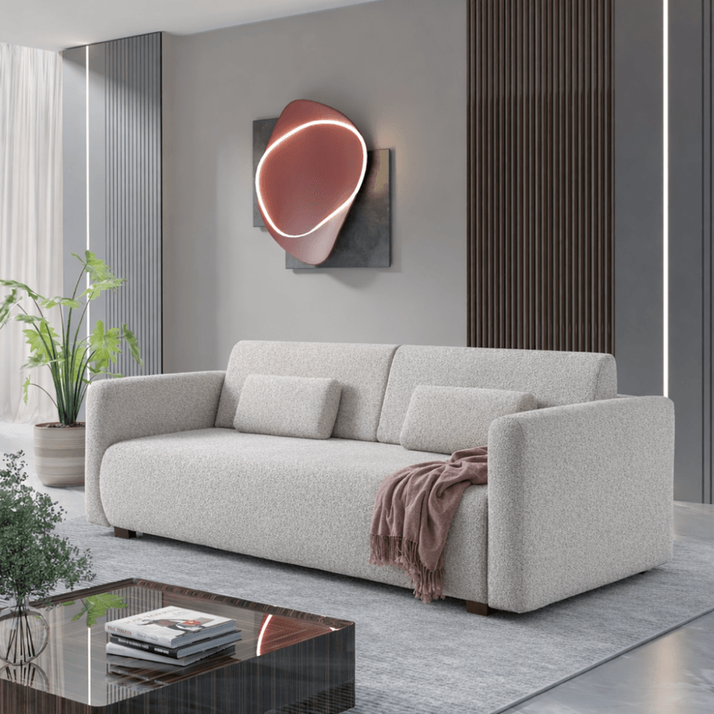Casa si Gradina - Mobilier - Canapele si coltare - Canapele - Canapea extensibila, gri deschis, ALIBA - Infinity.ro