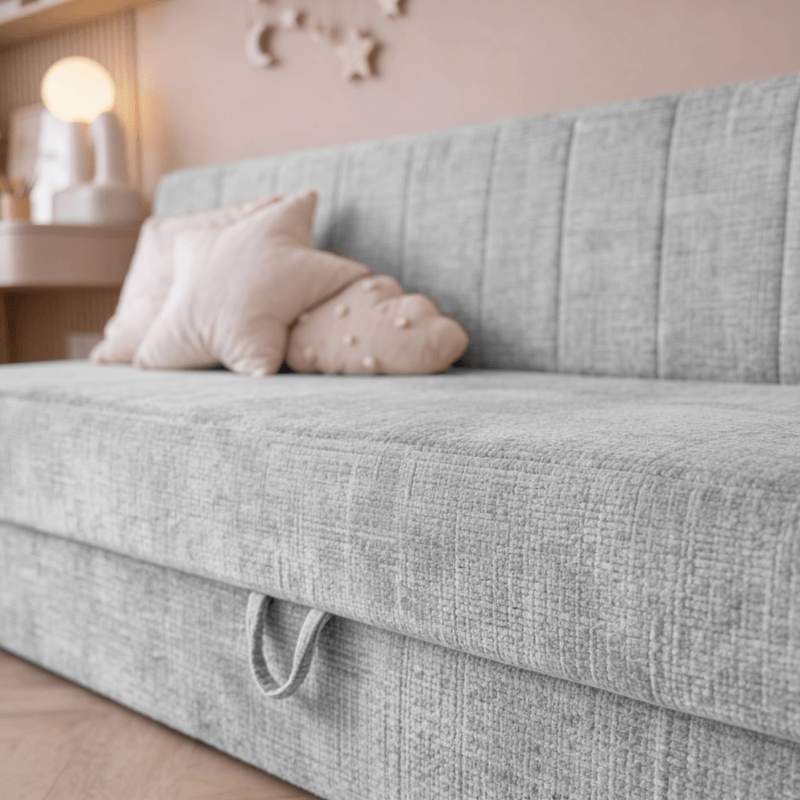 Casa si Gradina - Mobilier - Paturi si accesorii - Paturi - Pat de zi cu spatiu de depozitare, 90x200, gri deschis, LUIZA - Infinity.ro