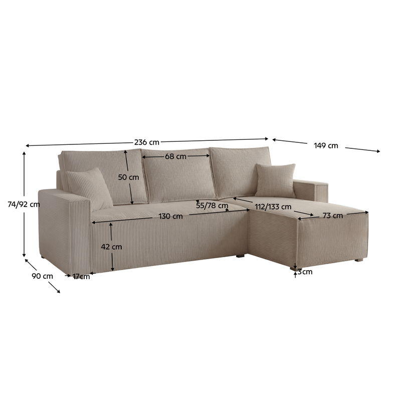 Casa si Gradina - Mobilier - Canapele si coltare - Coltare - Set de canapea universala, gri-bej Taupe, APERO ROH - Infinity.ro