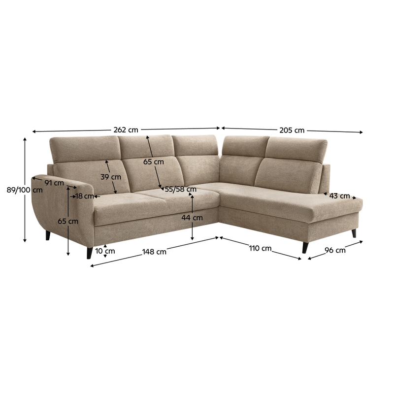 Casa si Gradina - Mobilier - Canapele si coltare - Coltare - Set de canapea de colt, gri-maro Taupe, pe dreapta, ROTTO ROH - Infinity.ro