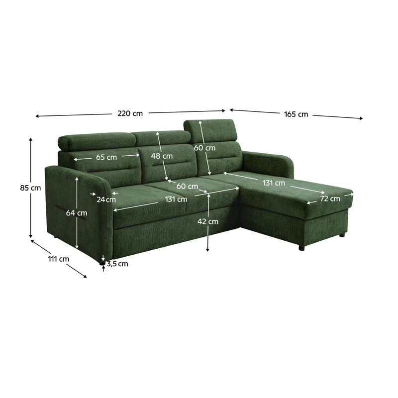 Casa si Gradina - Mobilier - Canapele si coltare - Coltare - Set de canapea universala, verde, GILESA ROH L - Infinity.ro