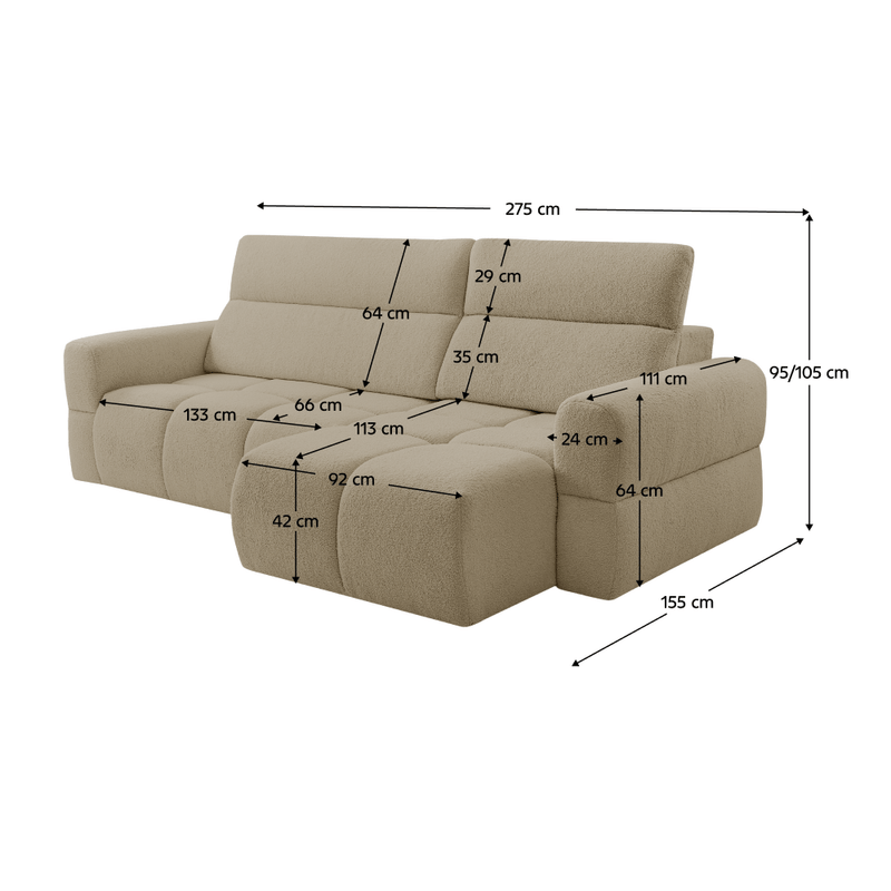 Casa si Gradina - Mobilier - Canapele si coltare - Coltare - Set de canapea de colt, bej, pe dreapta, RISE ROH - Infinity.ro