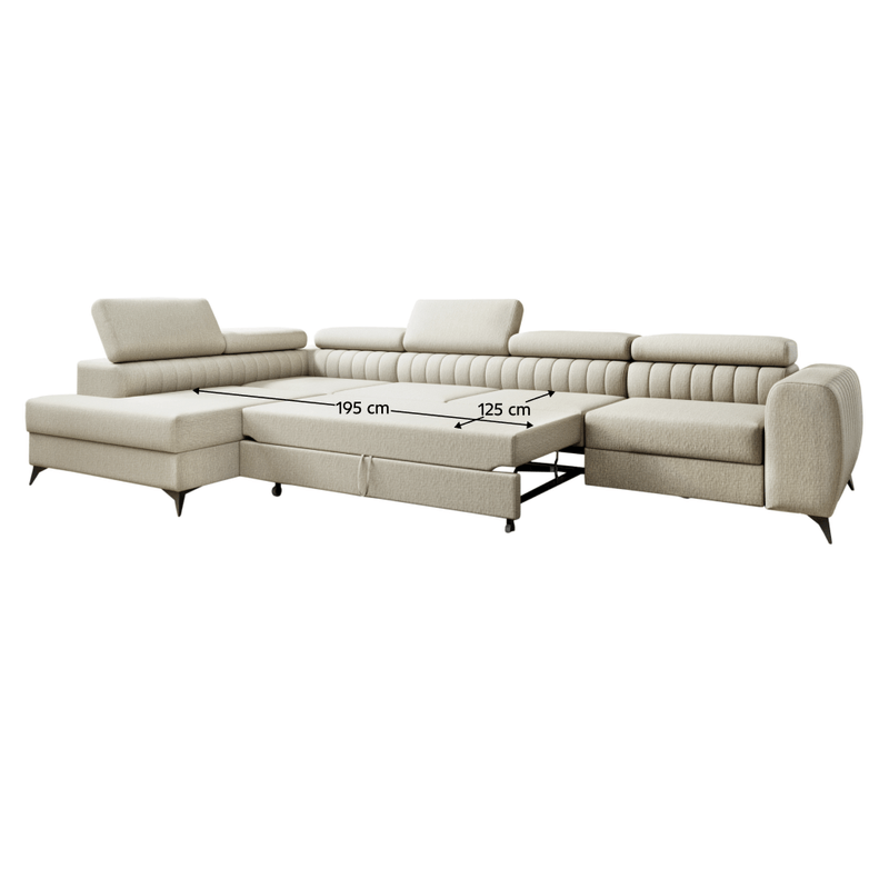 Casa si Gradina - Mobilier - Canapele si coltare - Coltare - Set de canapea de colt, crem, pe stanga, PONTI MAXI ROH - Infinity.ro