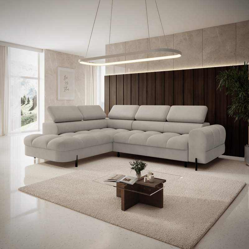Casa si Gradina - Mobilier - Canapele si coltare - Coltare - Set canapea de colt, bej Taupe, pe stanga, BERON ROH - Infinity.ro