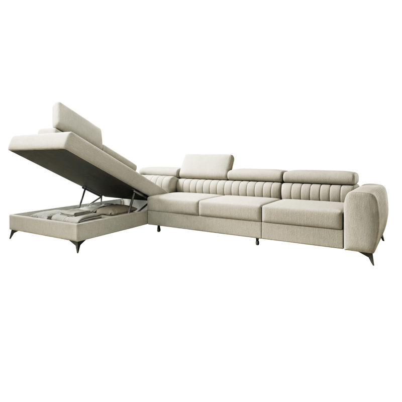 Casa si Gradina - Mobilier - Canapele si coltare - Coltare - Set de canapea de colt, crem, pe stanga, PONTI MAXI ROH - Infinity.ro