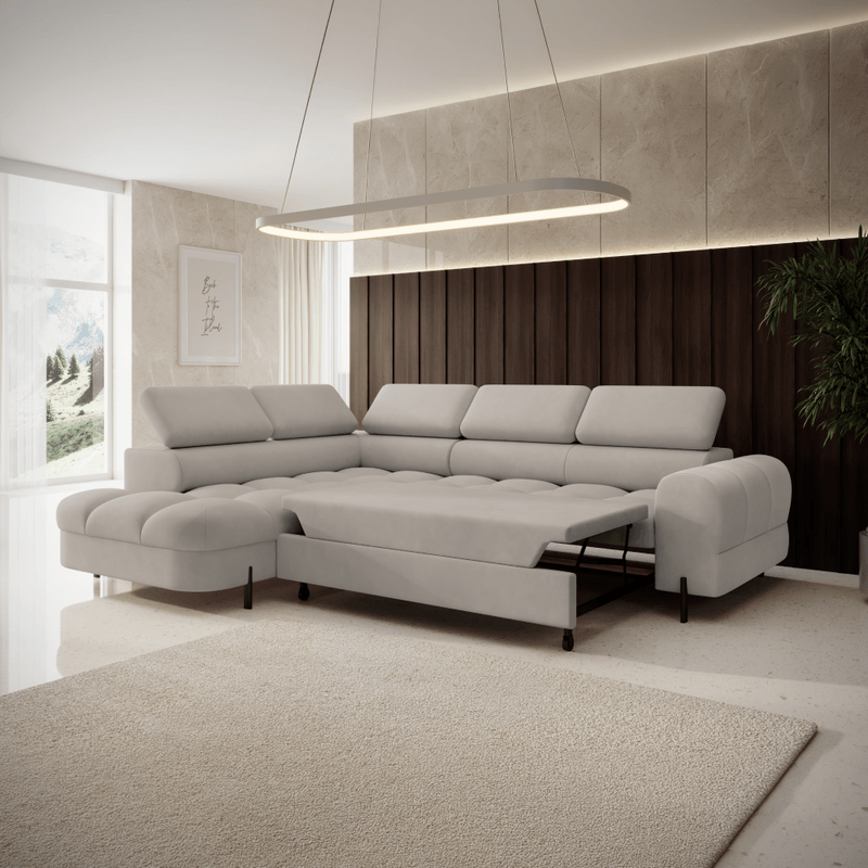 Casa si Gradina - Mobilier - Canapele si coltare - Coltare - Set canapea de colt, bej Taupe, pe stanga, BERON ROH - Infinity.ro