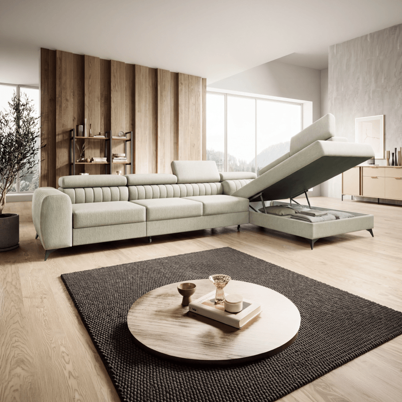 Casa si Gradina - Mobilier - Canapele si coltare - Coltare - Set de canapea de colt, crem, pe dreapta, PONTI MAXI ROH - Infinity.ro