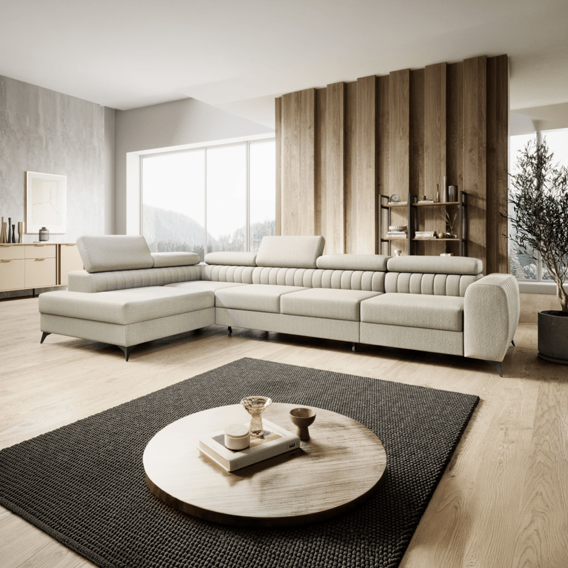 Casa si Gradina - Mobilier - Canapele si coltare - Coltare - Set de canapea de colt, crem, pe stanga, PONTI MAXI ROH - Infinity.ro
