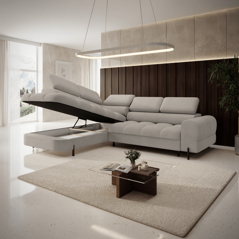 Casa si Gradina - Mobilier - Canapele si coltare - Coltare - Set canapea de colt, bej Taupe, pe stanga, BERON ROH - Infinity.ro