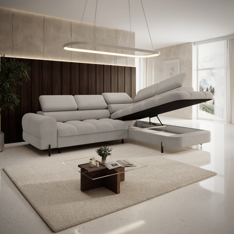Casa si Gradina - Mobilier - Canapele si coltare - Coltare - Set de canapea de colt, bej Taupe, pe dreapta, BERON ROH - Infinity.ro
