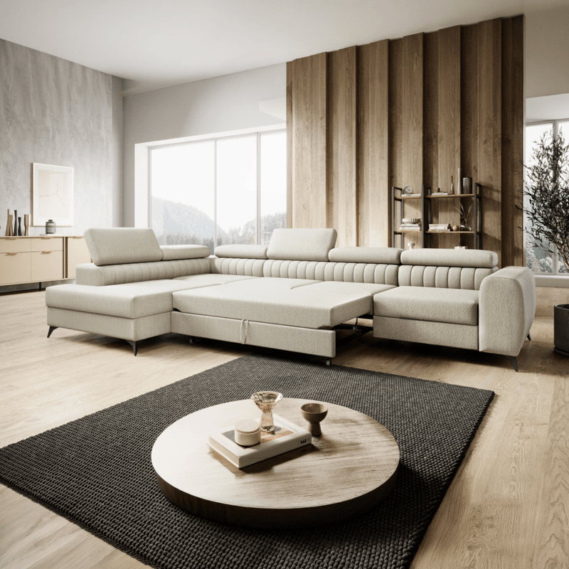 Casa si Gradina - Mobilier - Canapele si coltare - Coltare - Set de canapea de colt, crem, pe stanga, PONTI MAXI ROH - Infinity.ro