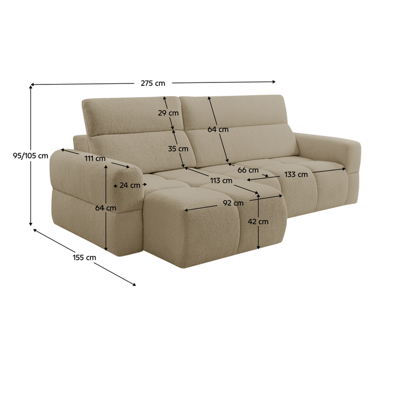 Casa si Gradina - Mobilier - Canapele si coltare - Coltare - Set de canapea de colt, bej, pe stanga, RISE ROH - Infinity.ro