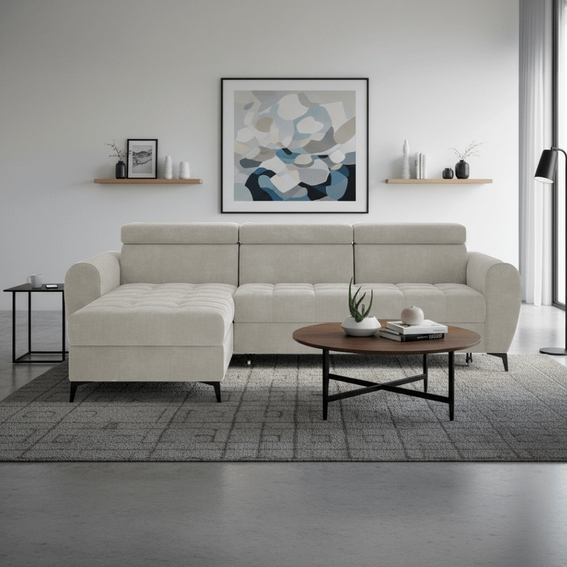 Casa si Gradina - Mobilier - Canapele si coltare - Coltare - Set canapele de colt, crem, pe stanga, BARTY ROH - Infinity.ro