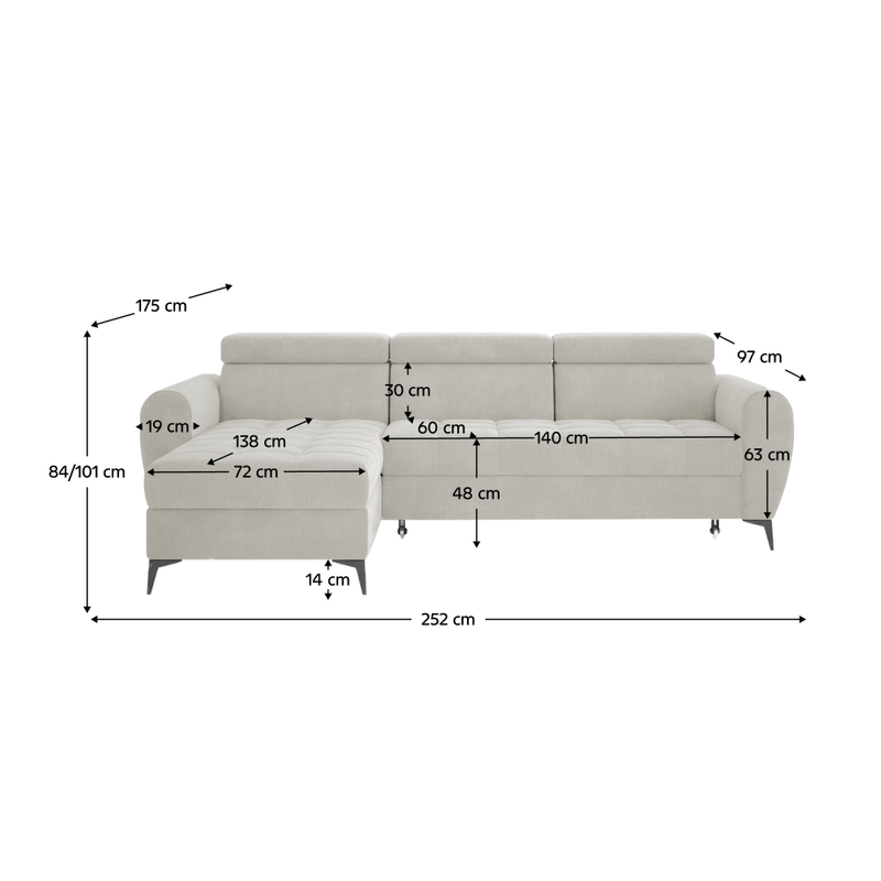 Casa si Gradina - Mobilier - Canapele si coltare - Coltare - Set canapele de colt, crem, pe stanga, BARTY ROH - Infinity.ro