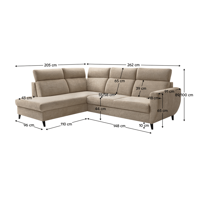 Casa si Gradina - Mobilier - Canapele si coltare - Coltare - Set canapea de colt, gri-maro Taupe, pe stanga, ROTTO ROH - Infinity.ro