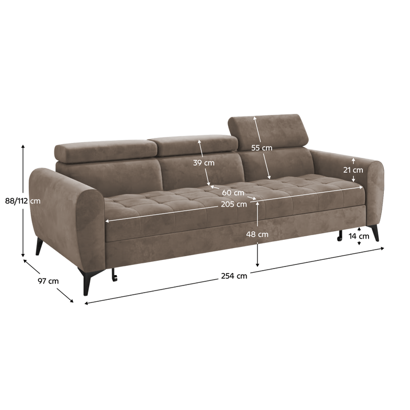 Casa si Gradina - Mobilier - Canapele si coltare - Canapele - Canapea extensibila cu 3 locuri, maro, BARELO - Infinity.ro