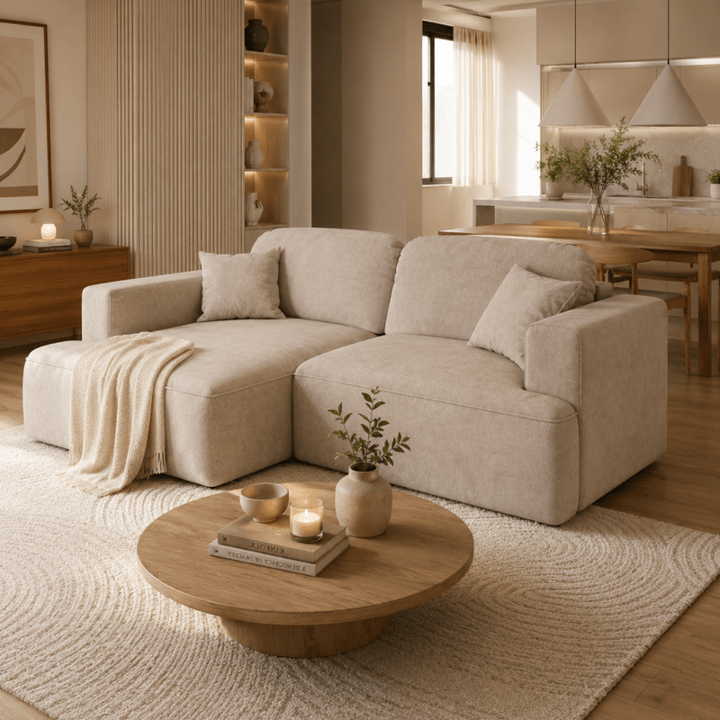 Casa si Gradina - Mobilier - Canapele si coltare - Coltare - Set canapea de colt, bej Taupe, pe stanga, SOUL ROH - Infinity.ro