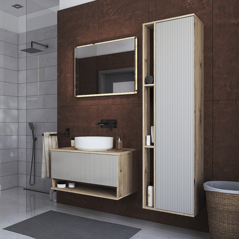 Casa si Gradina - Mobilier - Mobilier baie - Oglinzi baie - Oglinda, stejar artisan, COLOS 80 - Infinity.ro