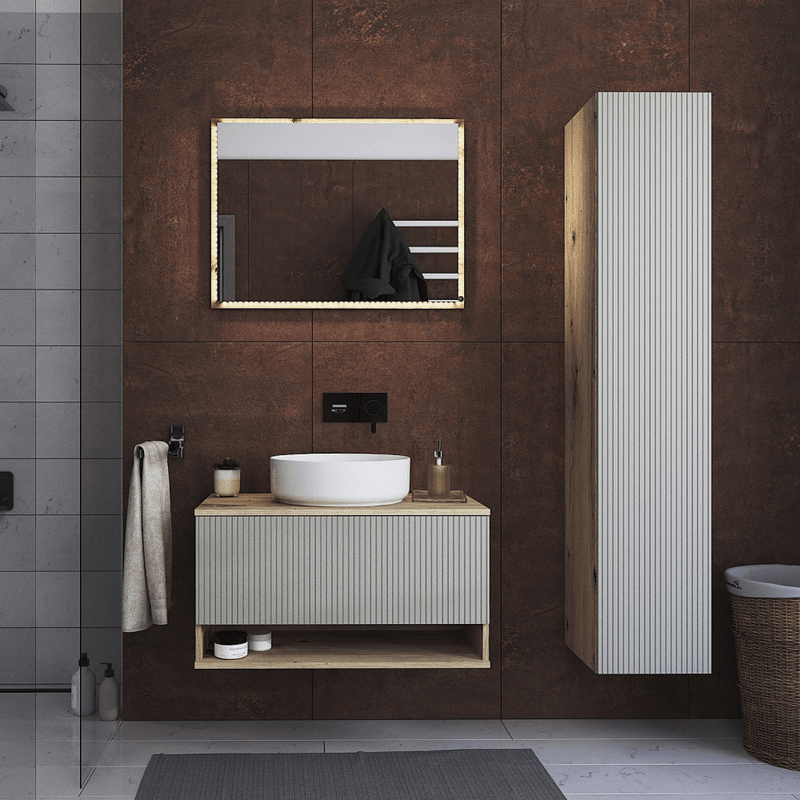 Casa si Gradina - Mobilier - Mobilier baie - Oglinzi baie - Oglinda, stejar artisan, COLOS 80 - Infinity.ro