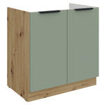 Casa si Gradina - Mobilier - Comode si corpuri - Corpuri bucatarie - Dulapior pentru chiuveta, aquamarine/stejar artisan, ARSANY 80 ZL 2F BB - Infinity.ro