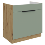 Casa si Gradina - Mobilier - Comode si corpuri - Corpuri bucatarie - Dulapior pentru chiuveta, aquamarine/stejar artisan, ARSANY 80 ZL 1S BB - Infinity.ro