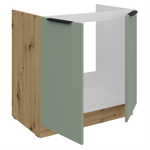 Casa si Gradina - Mobilier - Comode si corpuri - Corpuri bucatarie - Dulapior pentru chiuveta, aquamarine/stejar artisan, ARSANY 80 ZL 2F BB - Infinity.ro