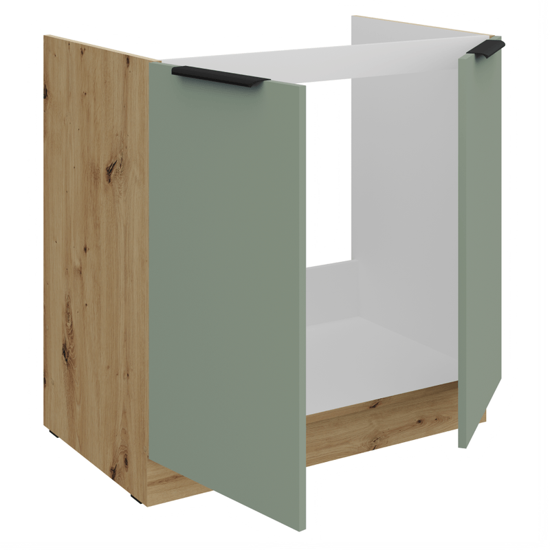 Casa si Gradina - Mobilier - Comode si corpuri - Corpuri bucatarie - Dulapior pentru chiuveta, aquamarine/stejar artisan, ARSANY 80 ZL 2F BB - Infinity.ro