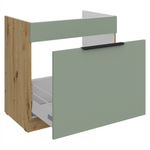 Casa si Gradina - Mobilier - Comode si corpuri - Corpuri bucatarie - Dulapior pentru chiuveta, aquamarine/stejar artisan, ARSANY 80 ZL 1S BB - Infinity.ro