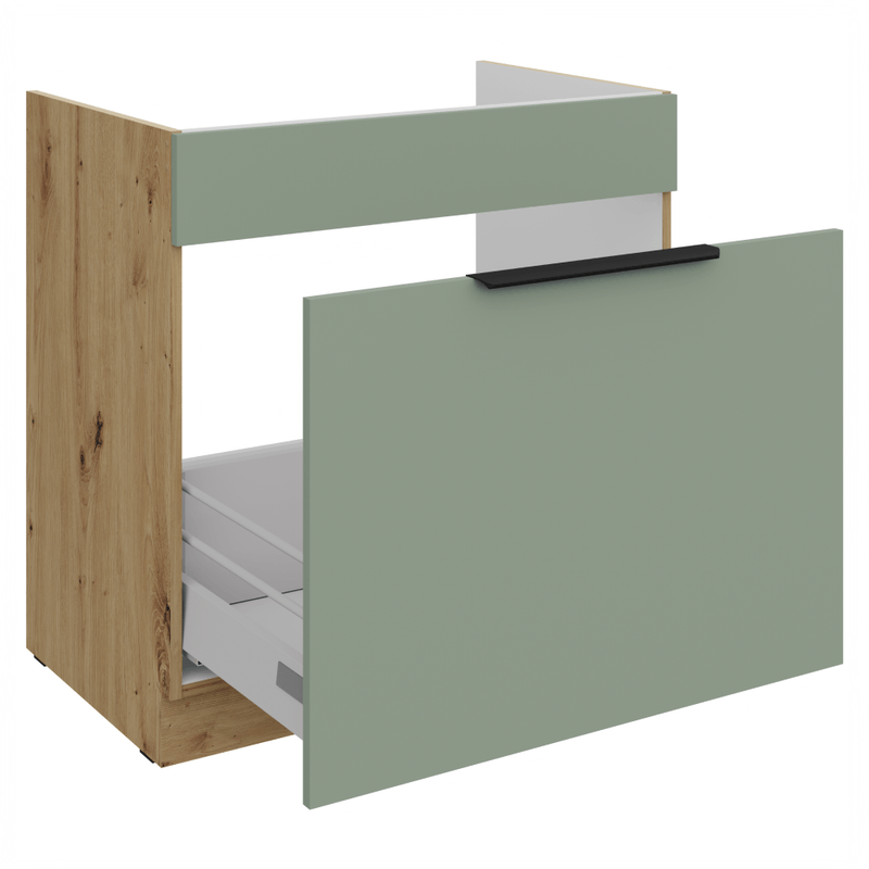 Casa si Gradina - Mobilier - Comode si corpuri - Corpuri bucatarie - Dulapior pentru chiuveta, aquamarine/stejar artisan, ARSANY 80 ZL 1S BB - Infinity.ro