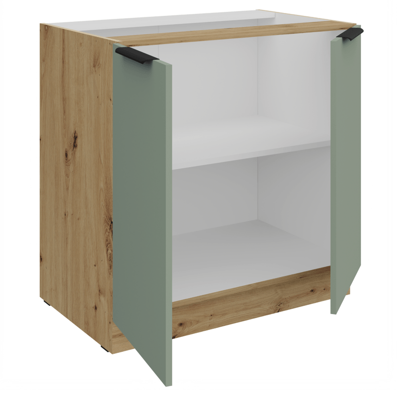 Casa si Gradina - Mobilier - Comode si corpuri - Corpuri bucatarie - Dulapior inferior, aquamarine/stejar artisan, ARSANY 80 D 2F BB - Infinity.ro