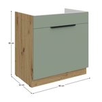 Casa si Gradina - Mobilier - Comode si corpuri - Corpuri bucatarie - Dulapior pentru chiuveta, aquamarine/stejar artisan, ARSANY 80 ZL 1S BB - Infinity.ro