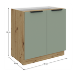 Casa si Gradina - Mobilier - Comode si corpuri - Corpuri bucatarie - Dulapior inferior, aquamarine/stejar artisan, ARSANY 80 D 2F BB - Infinity.ro