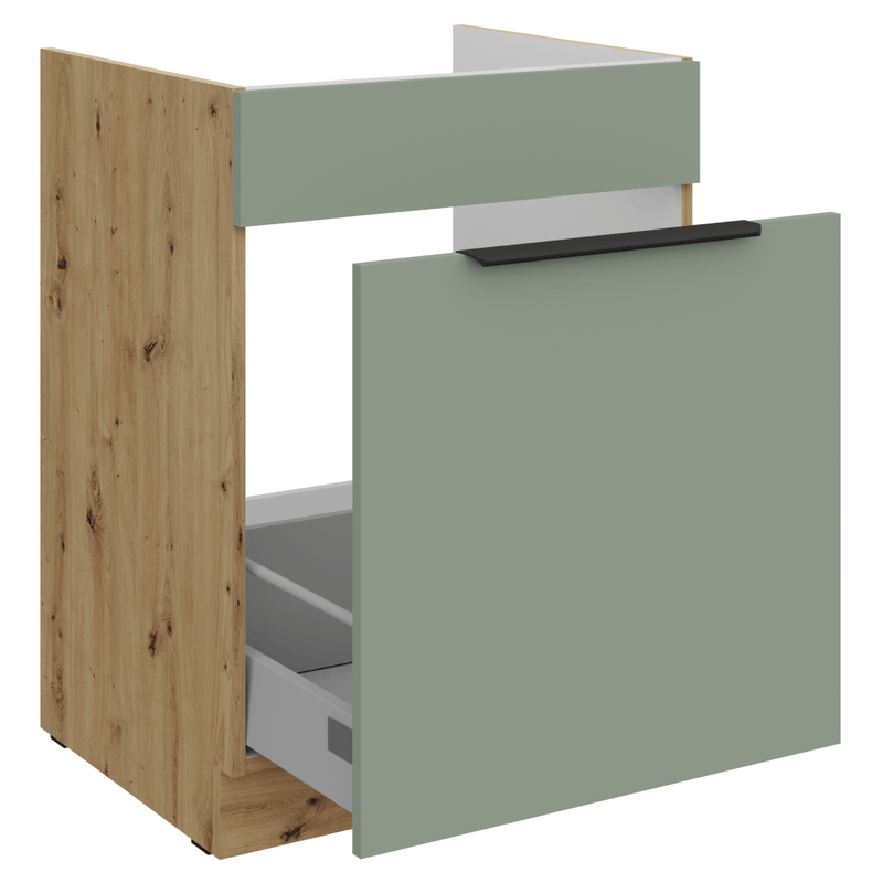 Casa si Gradina - Mobilier - Comode si corpuri - Corpuri bucatarie - Dulapior pentru chiuveta, aquamarine/stejar artisan, ARSANY 60 ZL 1S BB - Infinity.ro