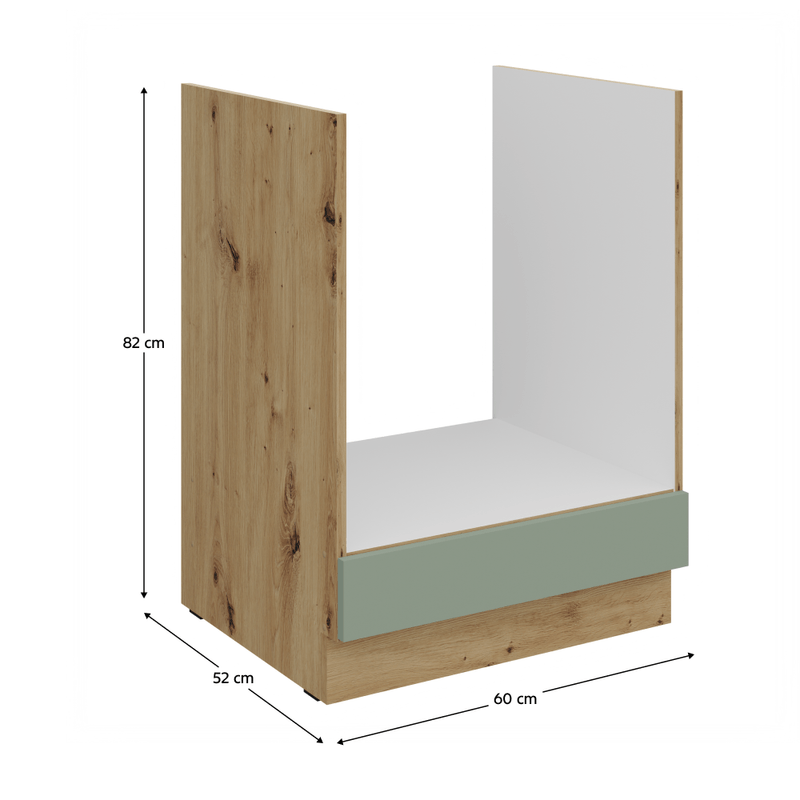 Casa si Gradina - Mobilier - Comode si corpuri - Corpuri bucatarie - Dulapior inferior pentru aragaz incorporabil, aquamarine/stejar artisan, ARSANY 60 D GAZ BB - Infinity.ro